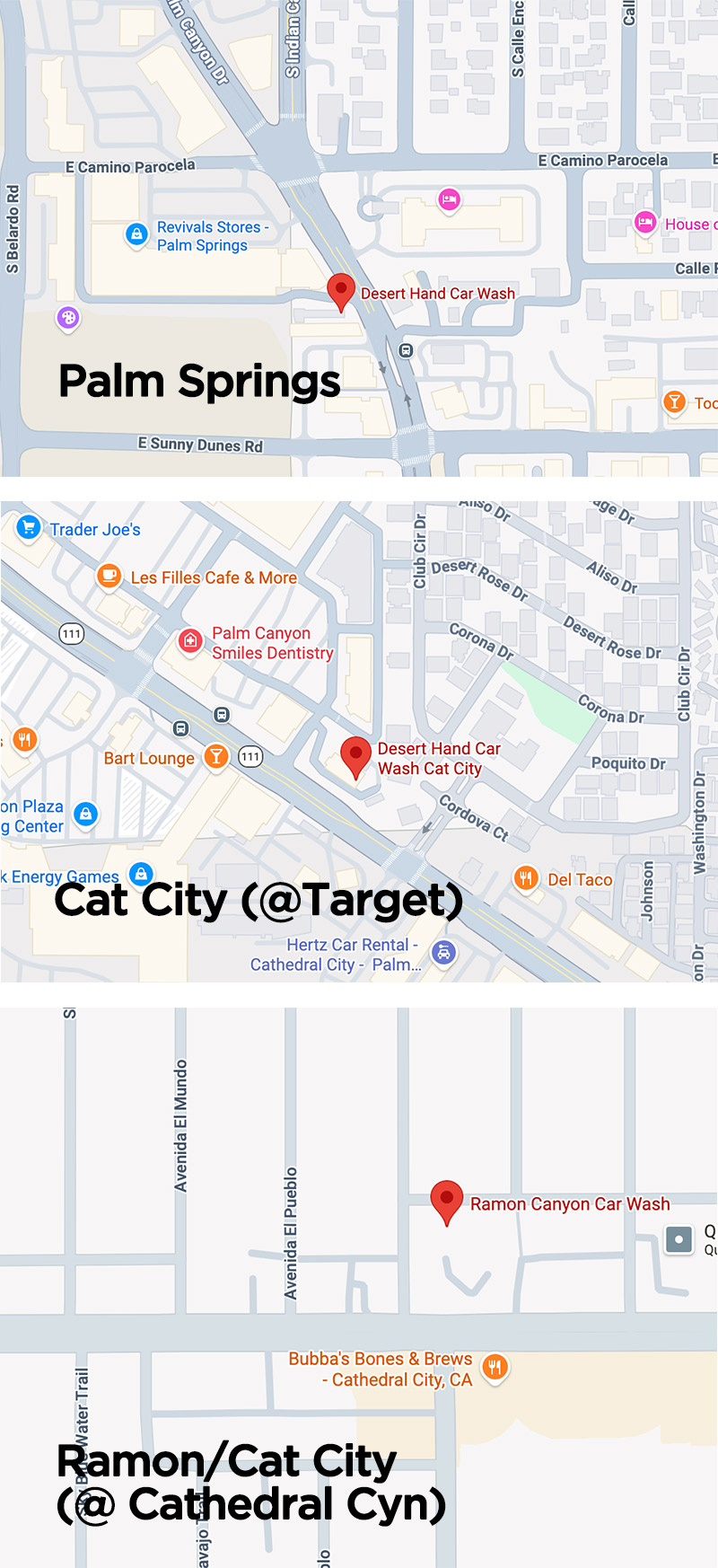 Desert Hand Car Wash Locations Map